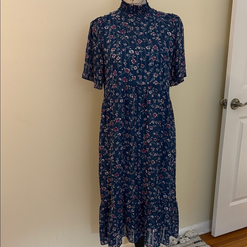 Orange Creek Navy Floral Midi Dress